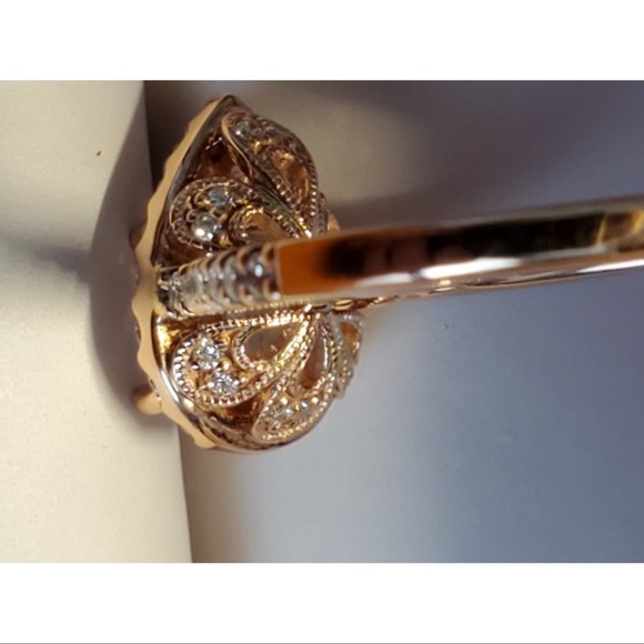 NWT✔️ 14K Gabriel Pear Shaped Halo Wedding Ring